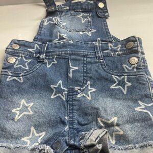 Cat & Jack Blue Denim Star Short Overalls